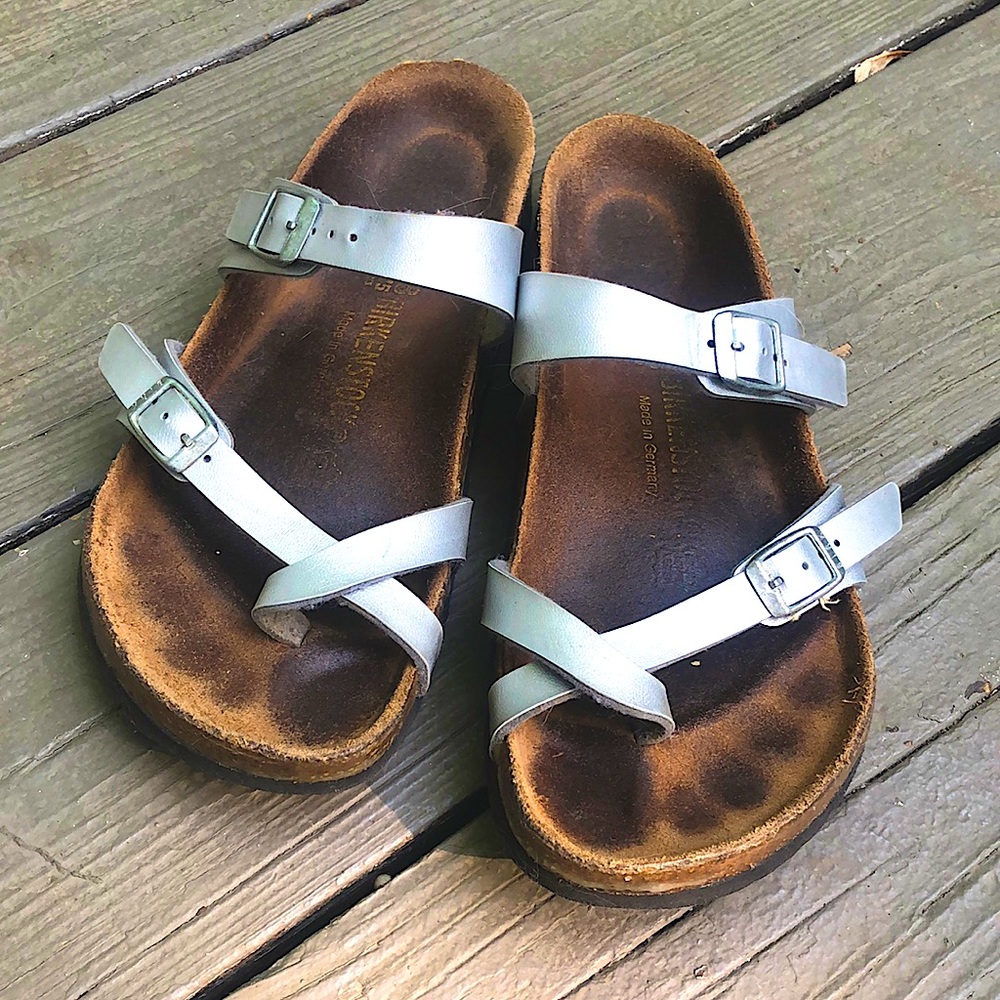 Silver Birkenstocks in great condition